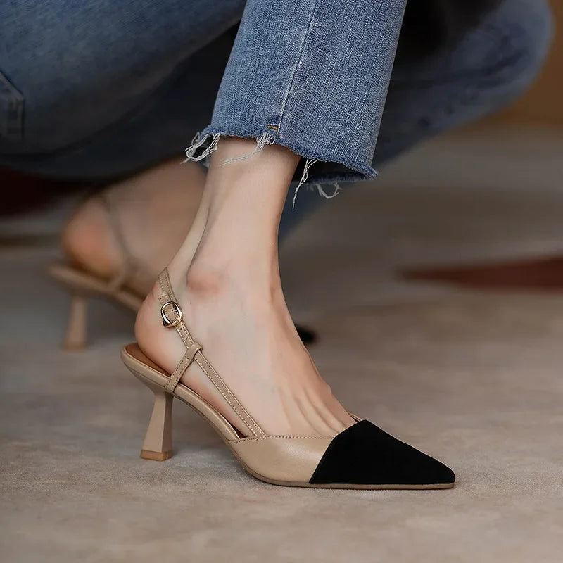 High Heels Arrival Buckle Pointed Heel Sandals Comfort Simplicity Stilettos Sandalias De Mujer