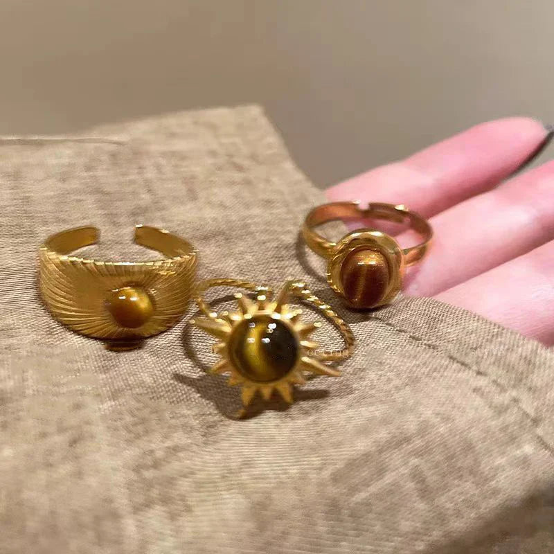 Vintage Brown Stone Rings