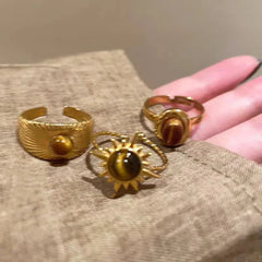 Vintage Brown Stone Rings