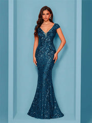 Elegant Blue Evening Dress