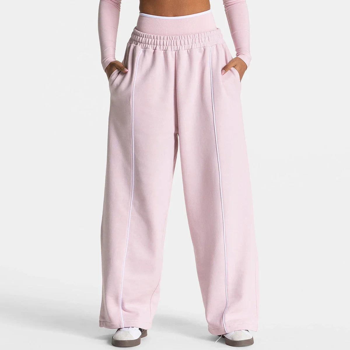 Loose Yoga Trousers Casual Straight Wide Leg Sports Pants Gym Sweatpants Elastic High Waist Fitness Running Yoga Pants