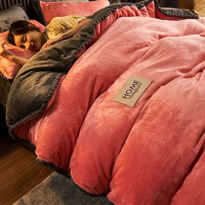 Plush Couple Bed Duvet Cover Bedspreads