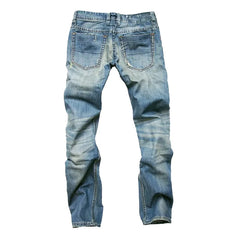 Vintage Straight-Leg Slim Fit Jeans With Buttoning Casual Style Dark Blue Stretchy Comfortable Fits