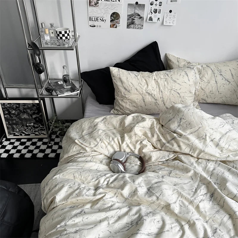 Floral Style Duvet Cover Pure Cotton Bed Cover Girls Soft Comforter Covers Set with Pillowcase이불커버 King Size Quilt Cover Set