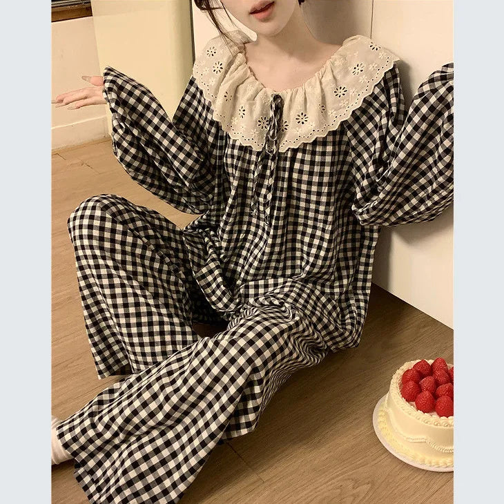 Sweet Print Pajamas Set Long Sleeve Top