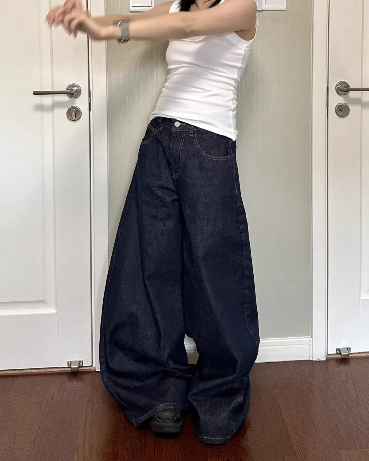 American black high street vibe wide-leg jeans