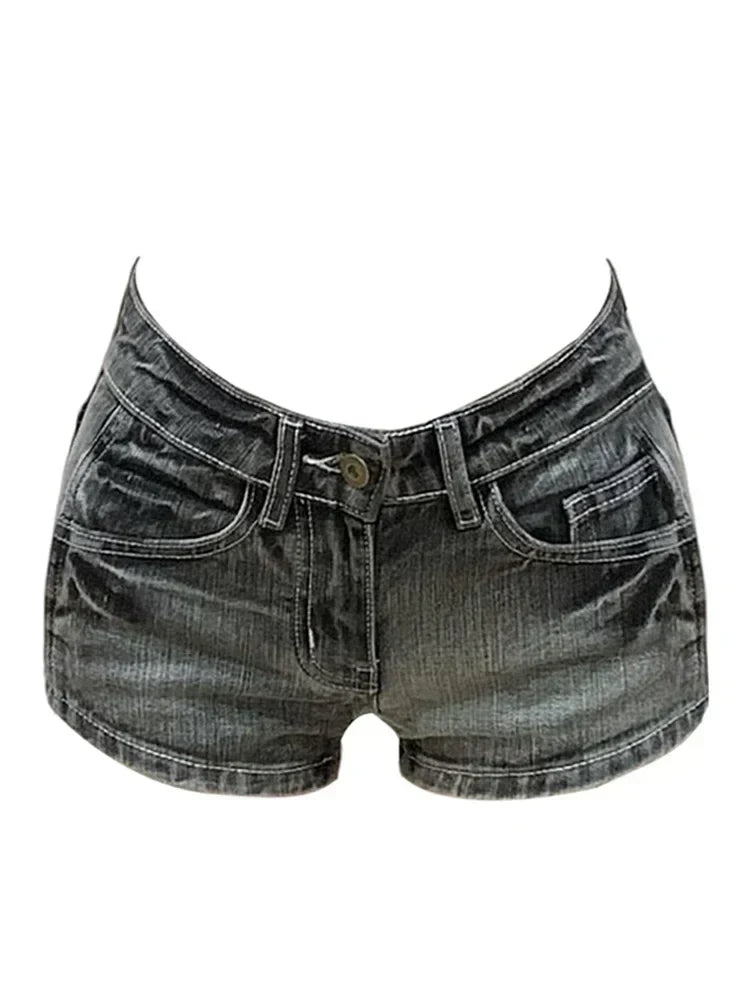 Harajuku jeans Shorts y2k Grunge Vintage streetwear beach jorts clothes 2000s Denim Pants Japanese