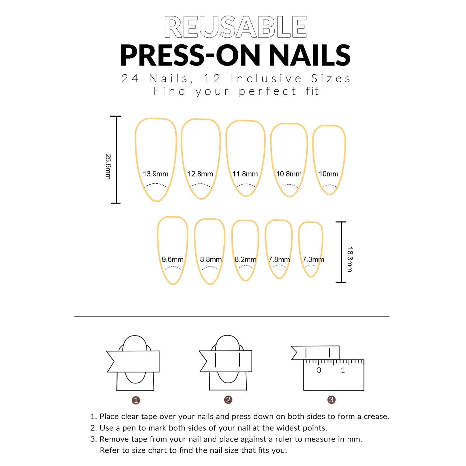 24pcs Glossy Black Fake Nails