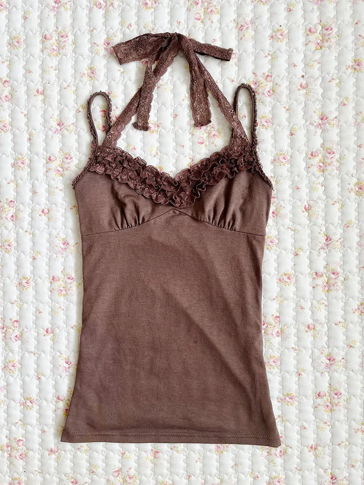 Retro Harajuku Kawaii Fairy Tale Camisole Tee Casual Slim Chic Print Sleeveless Crop Top Y2K Streetwea