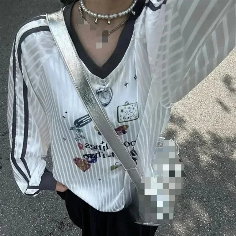 Korean Y2k Butterfly Print T-shirts