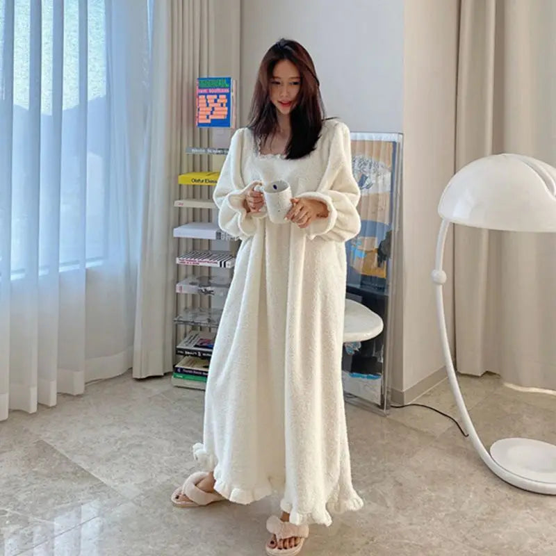 Nightgowns Leisure Solid Sweet Princess Style Ulzzang Lace Solid Chic Sleepshirts Lovely Soft Home Wear Nighty