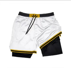 double layered shorts anime high waisted oversized breathable sports shorts training