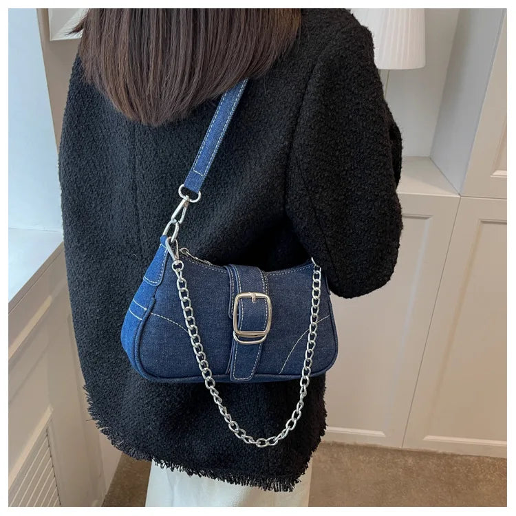 Small Design Jeans Bag Cross-Shoulder Bag Shoulder Canvas Bag