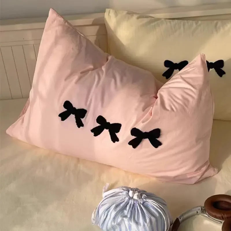 Plaid Bow Knot Pillowcase Korean Y2ks Blackpink Dakimakura Sleeping Pillows Cover Bedroom Decoration Girl Gifts