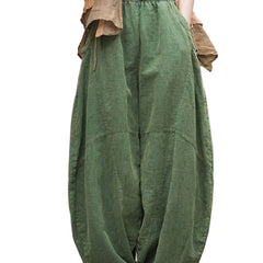 Elegant Cotton Linen Baggy Cargo y2k Pants Vintage Elastic Waist Trousers Loose Casual Long Wide Leg Oversize Clothes