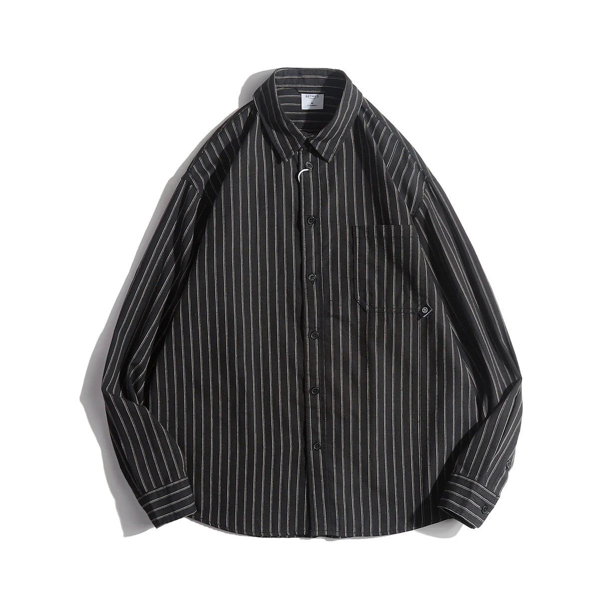 Japanese Retro Vintage Striped Shirt Long Sleeve Loose Casual Oversized Blouse Ins Trendy Top Streetwear