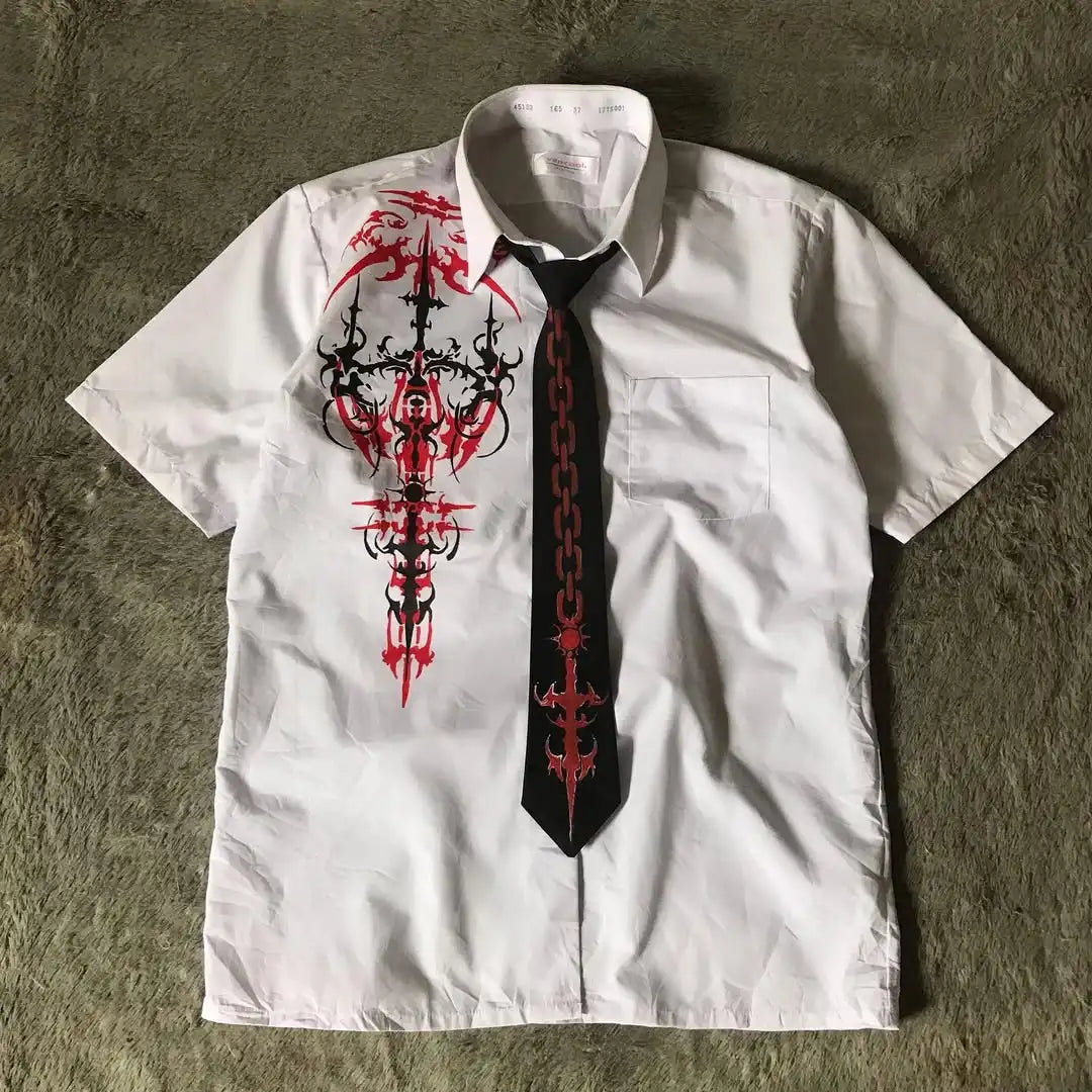 Y2K Black Shirt Affliction Retro T Shirt Harajuku Skull Holy Writ Letter Printing Tee Gothic Short Sleeves Tops