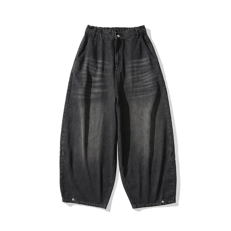 Streetwear Denim Pants Harajuku Washed Baggy Jeans Y2K Punk Casual High Waist Wide Leg Pants
