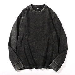 Distressed Long Sleeve Cotton T-Shirt