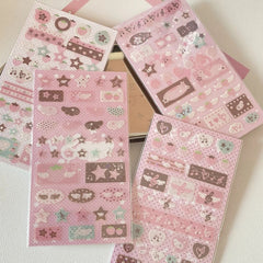 4pcs/set Korean Ins Cute Musical Note Strawberry Sticker Girls Journal Handbook DIY Scrapbooking Kawaii Decoration Sticker Gift