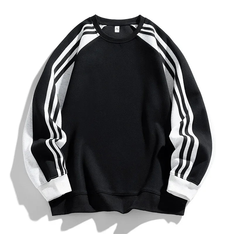 American Style Loose Fit round Neck Sweatshirt Unisex Youth Casual Top Simple Design