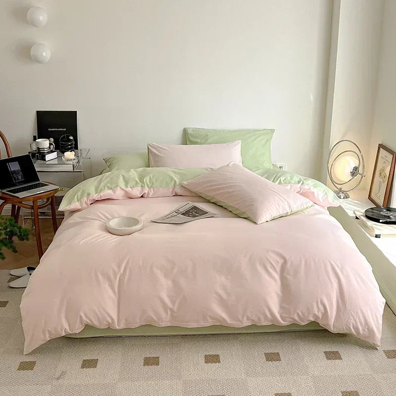 100% Cotton Duvet Cover Set Double Skin Friendly Quilt Cover Set Comforter Covers Pillowcase Bedding Set Custom Size No Sheets