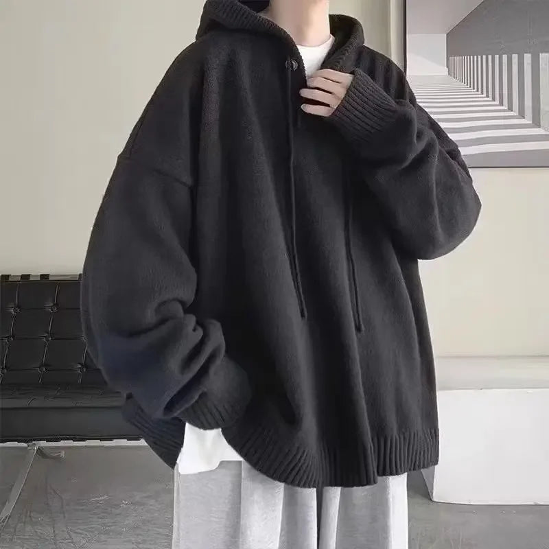 Hooded Sweater /Vintage Idle Style Versatile Knitted Top Trendy Brand Sweater Casual Wear
