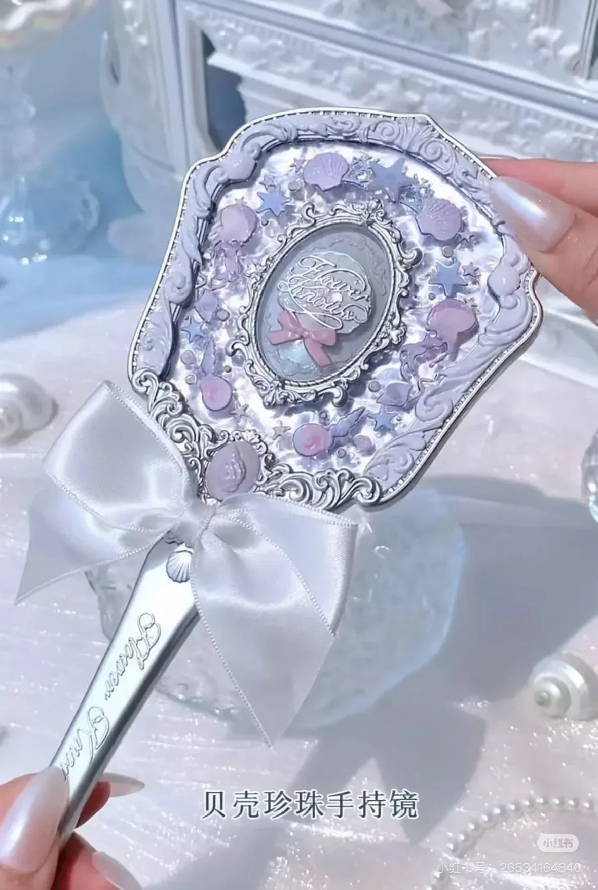 Flower Knows Butterfly Cloud Shoulder Holding Mirror Holding National Style Classical Princess Mirror