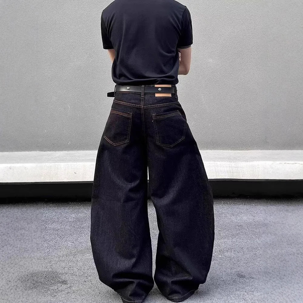 Y2k Pocket Decoration Jeans Harajuku Retro Trend Street Hip-Hop Casual Loose Niche Bottoms