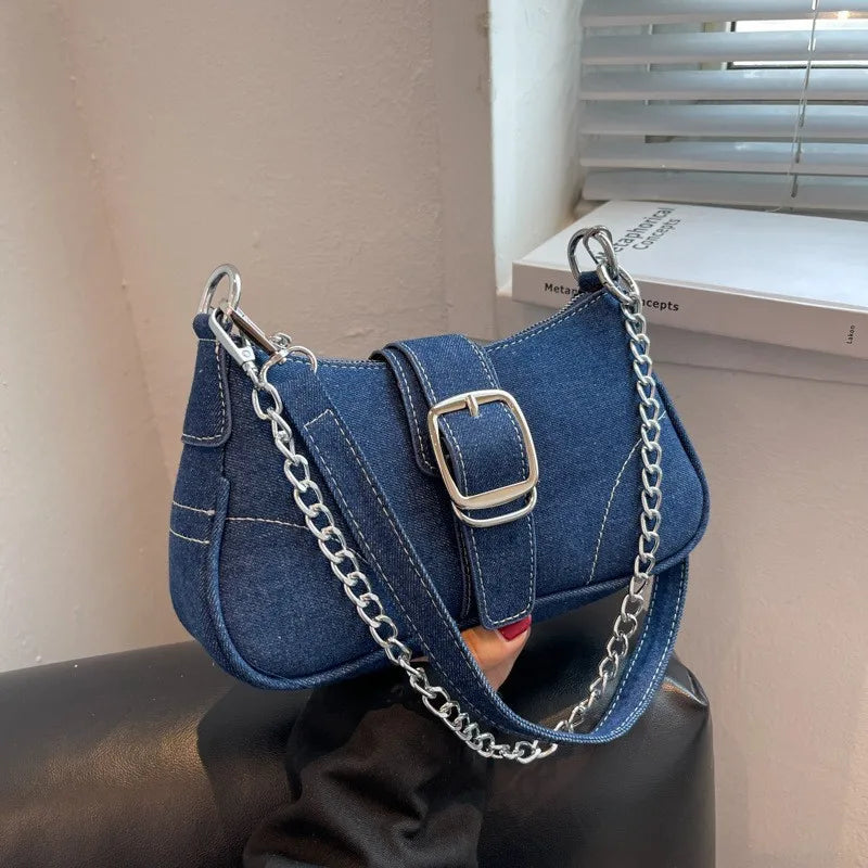 Small Design Jeans Bag Cross-Shoulder Bag Shoulder Canvas Bag