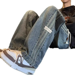 Three bar American retro jeans spring