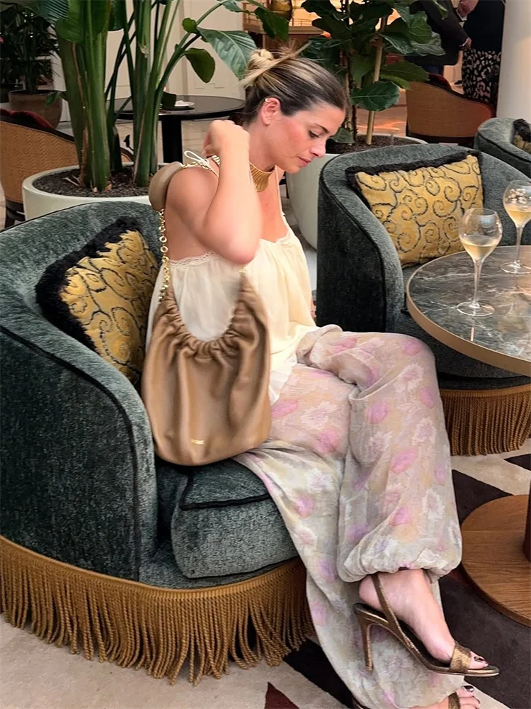 Ruffles Tie Up Pant Suit V-neck Backless Sleeveless Top High Wasit Wide Leg Pants Outfits Lady Beach Wears