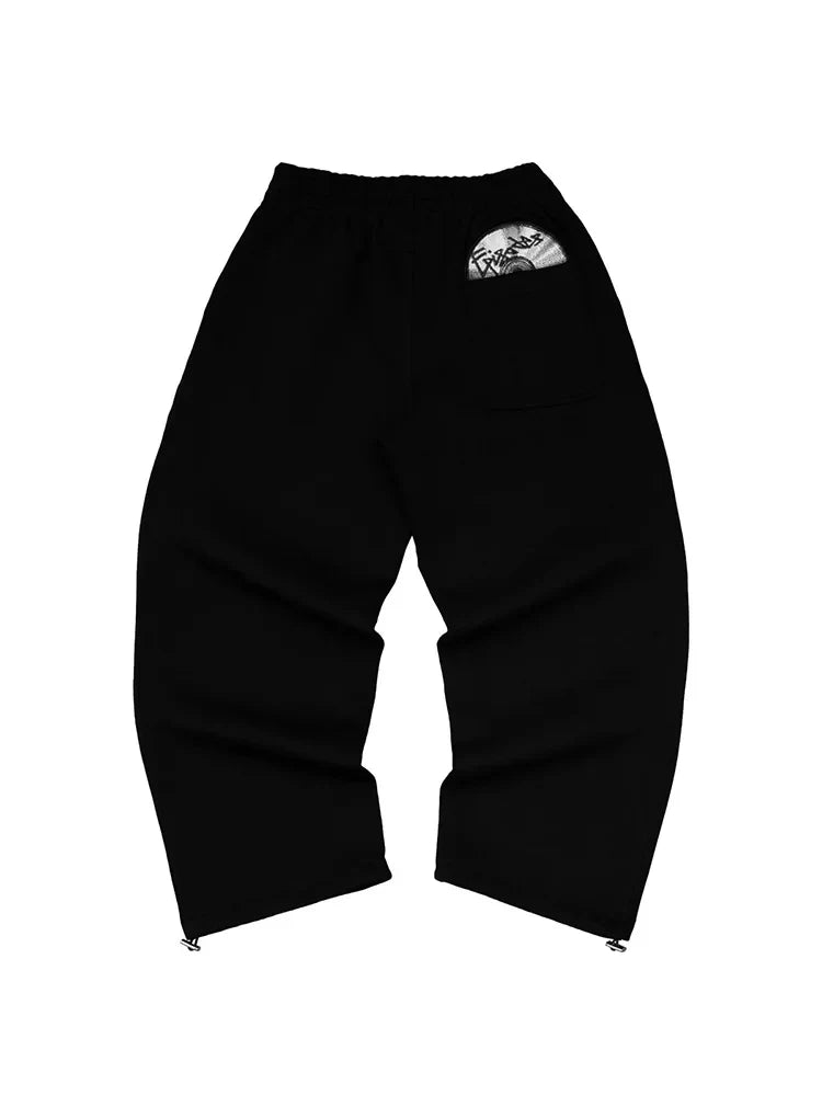 Trendy High Street Retro Casual Streetwear Sports Suit Y2K Harajuku Embroidered Hoodie Hip-hop Loose Sweatpants