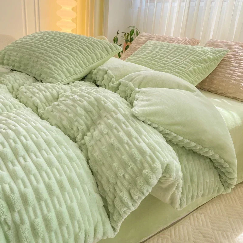 Rabbit Velvet Milk Single Product Quilt Cover Thickened Warm Solid Duvet Bedding