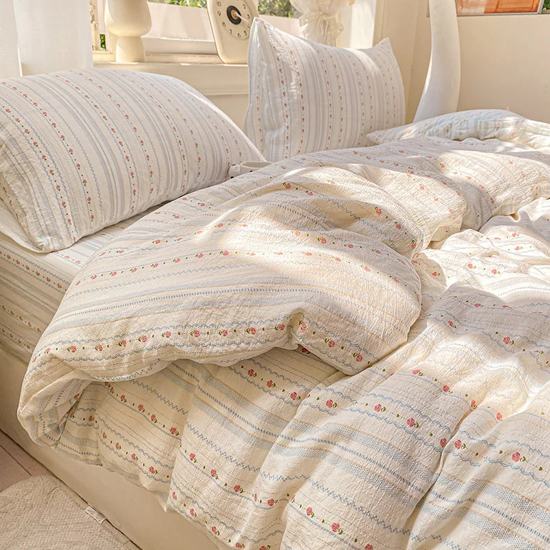 Floral Style Duvet Cover Breathable Quilts Cover Single/Double/Queen Size Comforter Cover Home Bedding (Pillowcase Need Order)