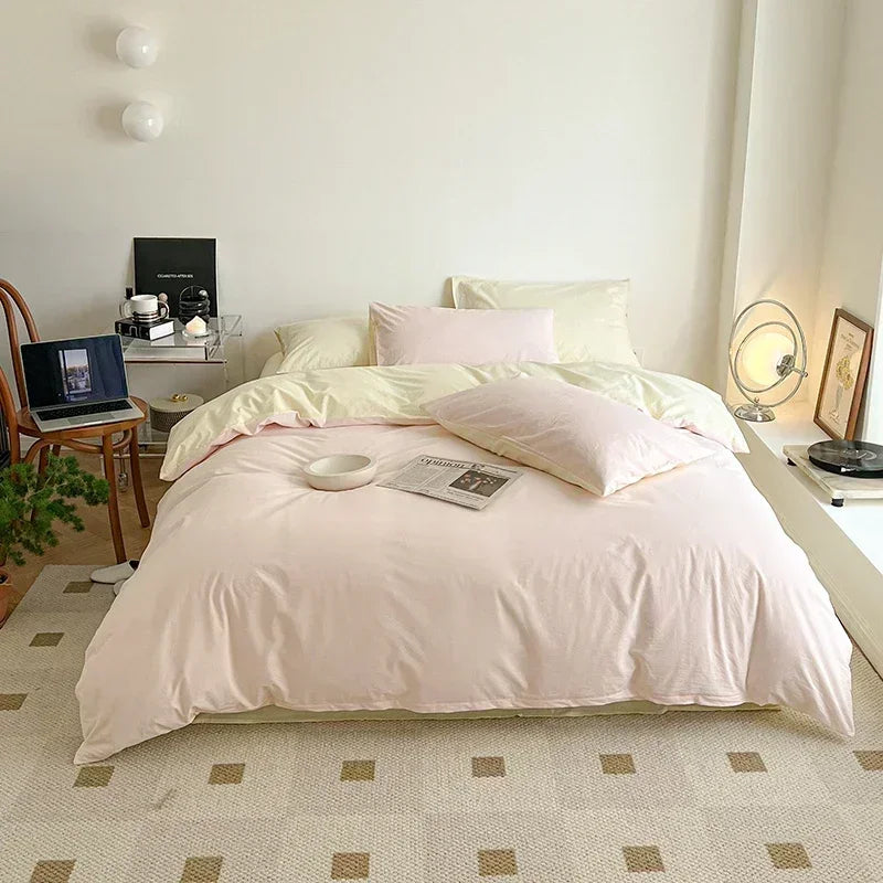 100% Cotton Duvet Cover Set Double Skin Friendly Quilt Cover Set Comforter Covers Pillowcase Bedding Set Custom Size No Sheets
