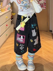 Shoujo Jorts Abi Tide Harajuku Korean Jeans Shorts Kpop 2000s Stylish Denim Pants Grunge Y2k Japanese Streetwear