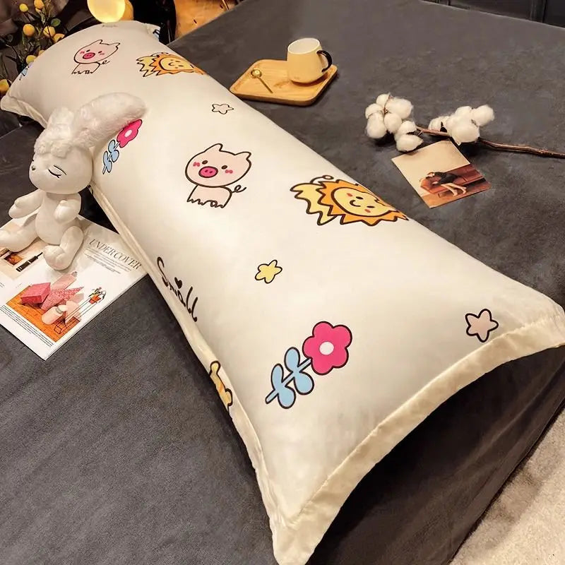 100% Cotton Pillow Cover Comfortable Pillow Case 90/120/150/180cm Long Bedside Cushion Cover Sweet Girl Pillow Covers Decorative