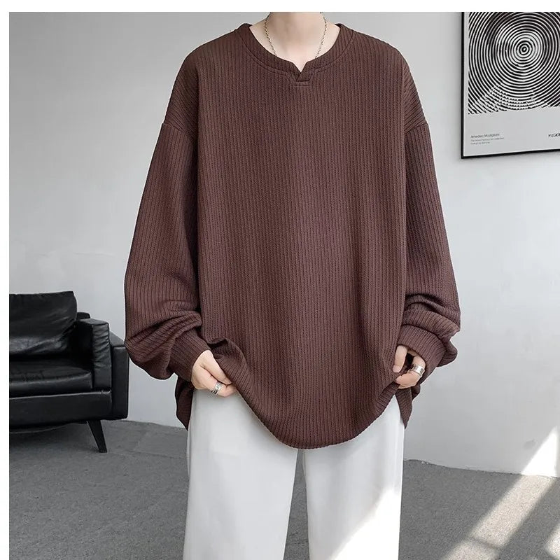 Texture Long Sleeve T shirt