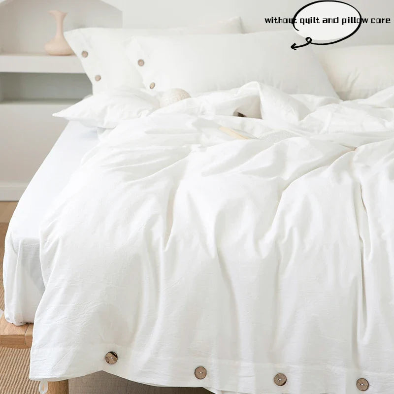 3pcs 100% cotton bedding set Double Duvet Cover Set 220x240 Solid Twist Cotton King Size Bedding Set Quilt Cover Set