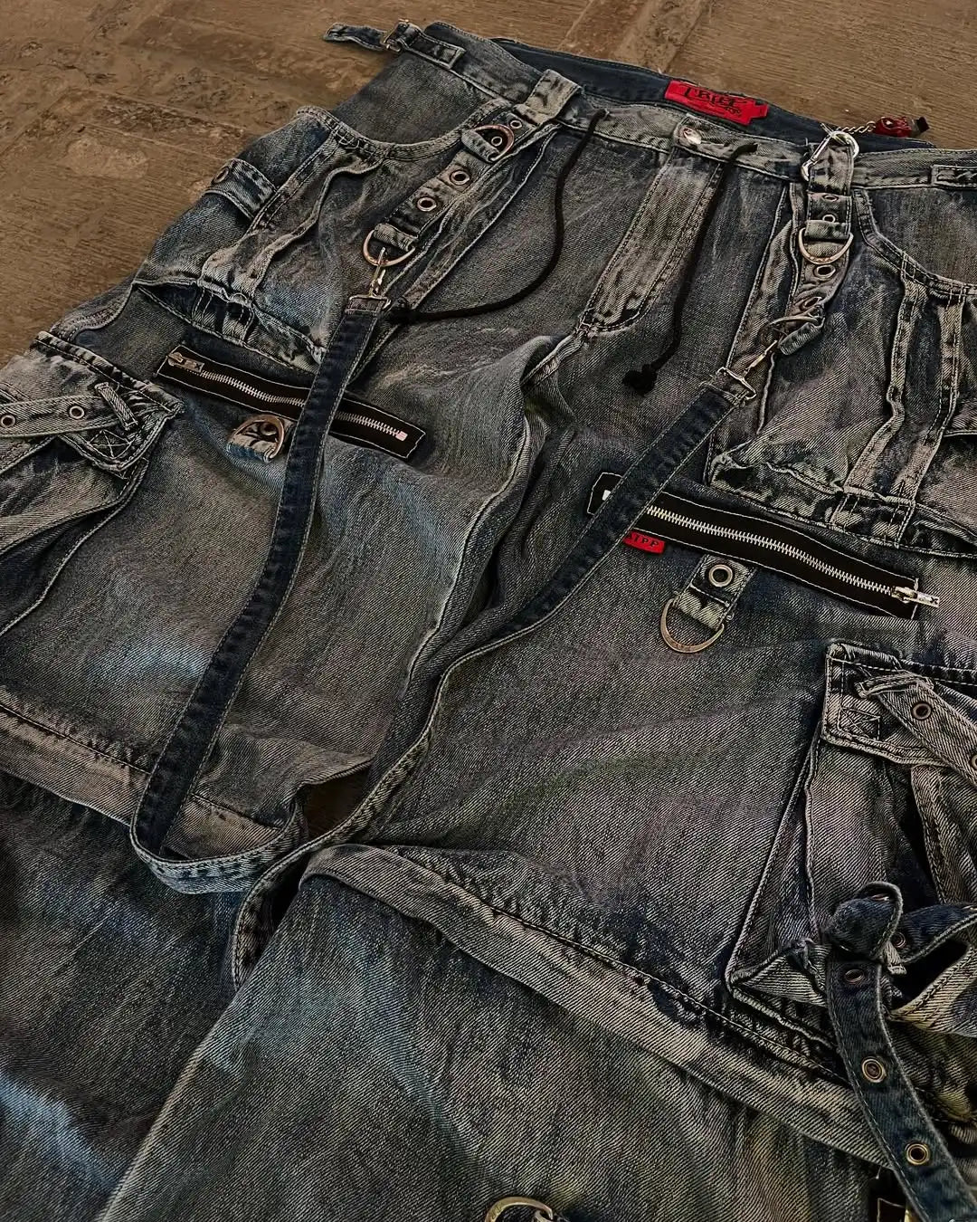 Streetwear Heavy Jeans Y2K Clothing Hip Hop Retro Pockets Baggy Cargo Pants Baggy Jeans Low Rise Wide Leg Trousers