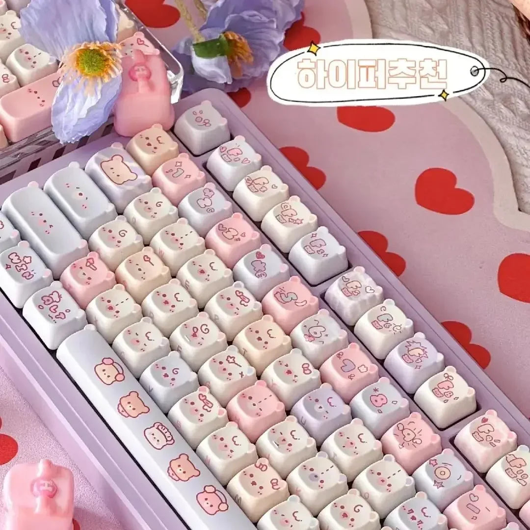 Cat Keycaps Cute Keycap Set of Keys PBT Key Cap Gift EAO Sublimation Mechanical Keyboard Cap 2.25 U 2.75U
