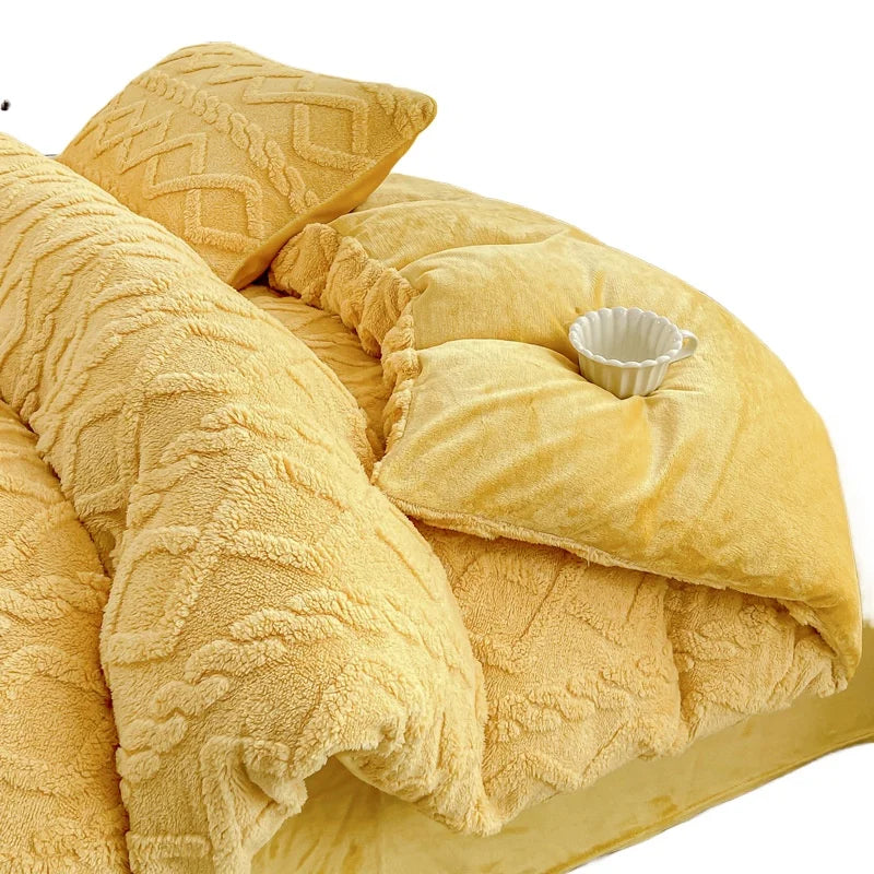 1Pcs tower hibiscus milk fleece quilt cover