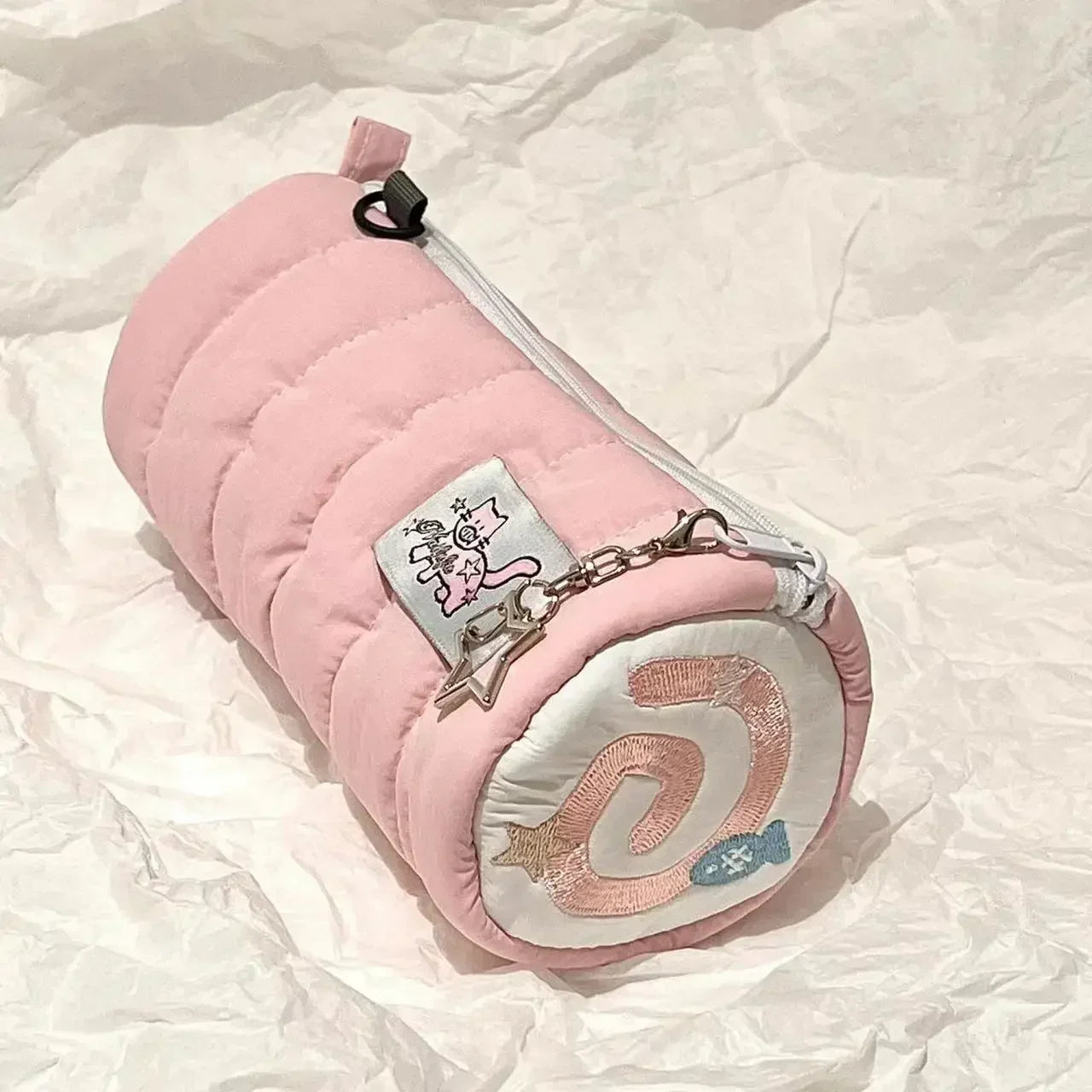 INS Large Capacity Pink Pen Bag Creative Soft Touch Pencil Case Stationery Storage Organizer Creative Students Gift