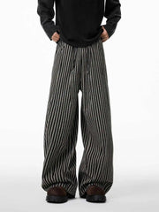 Black Gothic Striped Long Pants Baggy Sweatpants Harajuku Y2k Emo Vintage Oversize Trousers Japanese Clothes