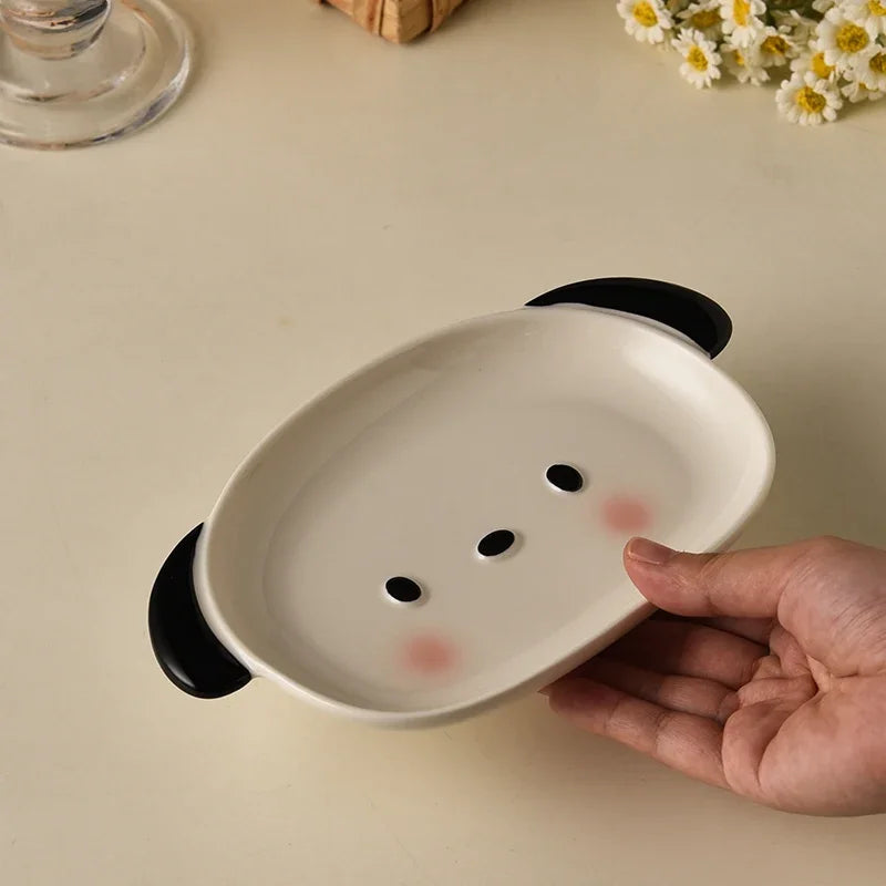 1pc/2pcs Ceramic bread plate, small dog shaped plate, cute mini fruit plate, dessert plate
