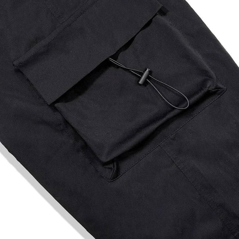 Casual Cargo Pants Streetwear Classic Man Straight Wide-leg Pants Drawstring Workwear Trendy Loose Cargo Trousers