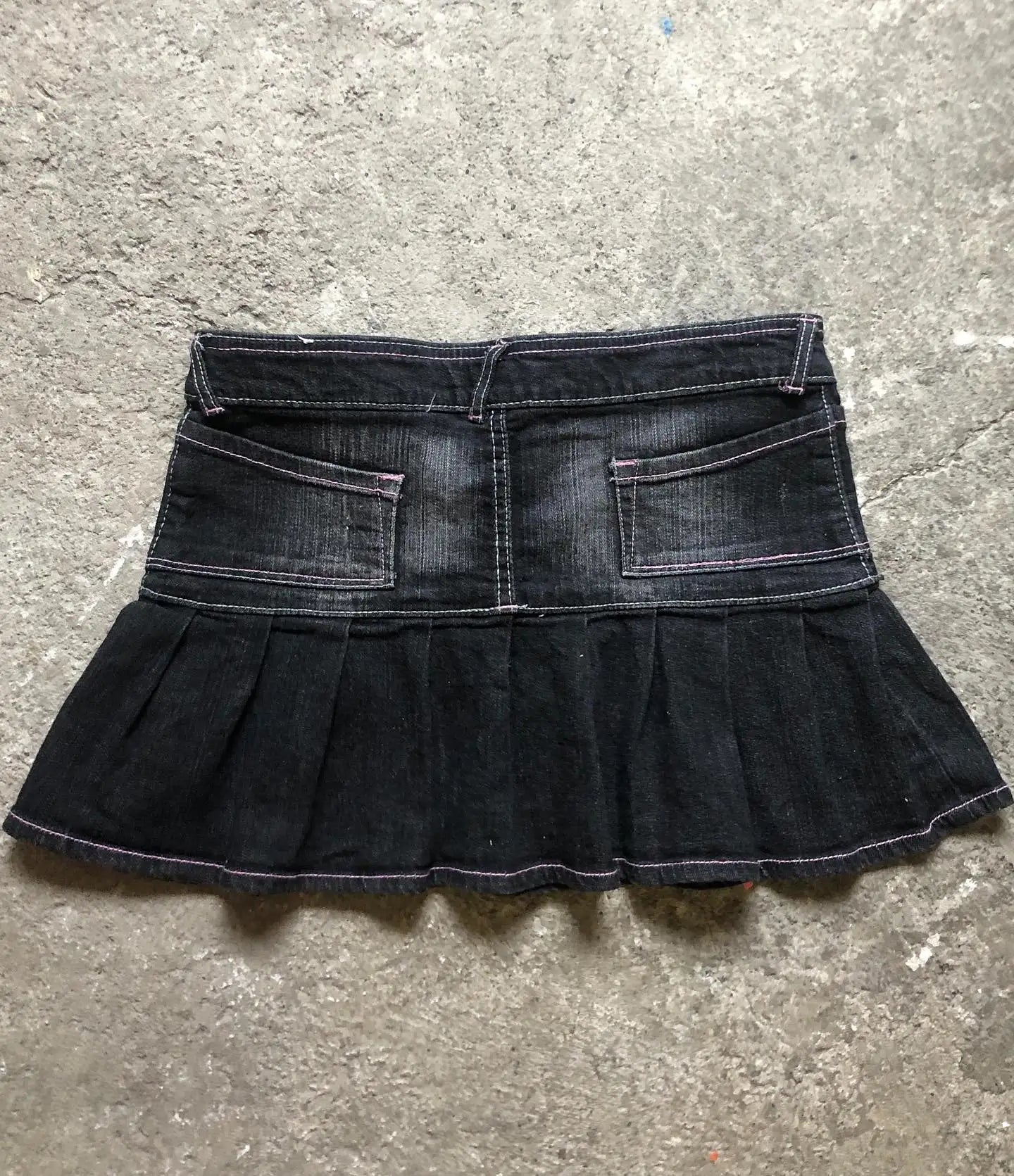 Korean Kopo Style Retro Letters Spice Girls A Word Denim Skirt Y2K Harajuku Hip-Hop Dance Street Wear