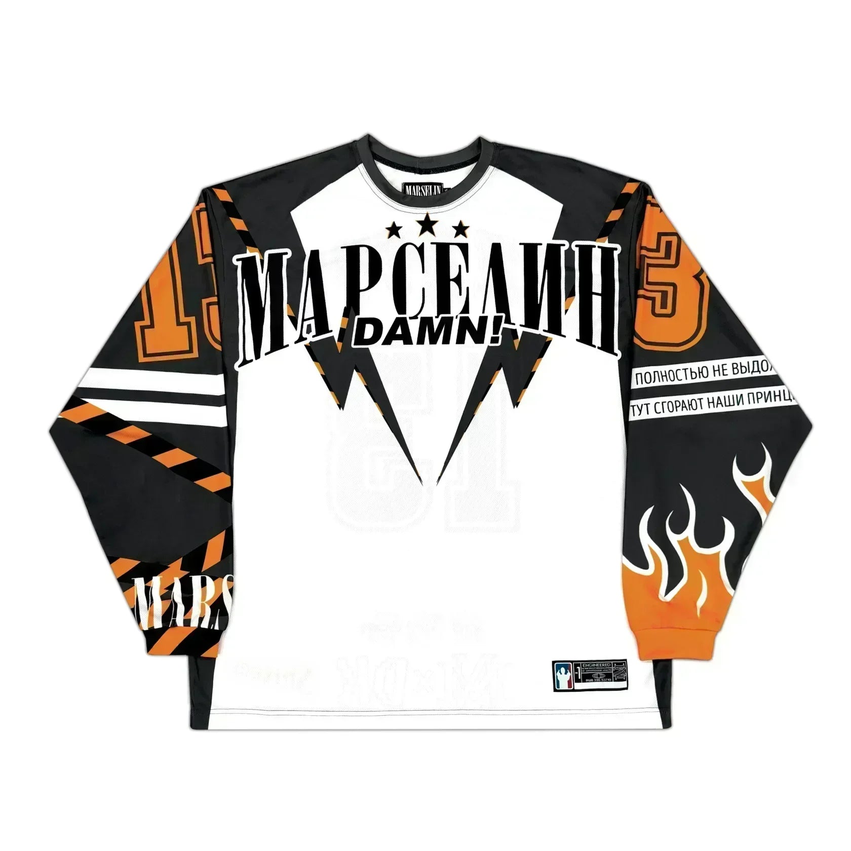 Y2K American марселин Jersey Long Sleeved T Shirt Street Wear Casual Baseball Jacket Harajuku Retro Loose Sports Shirt