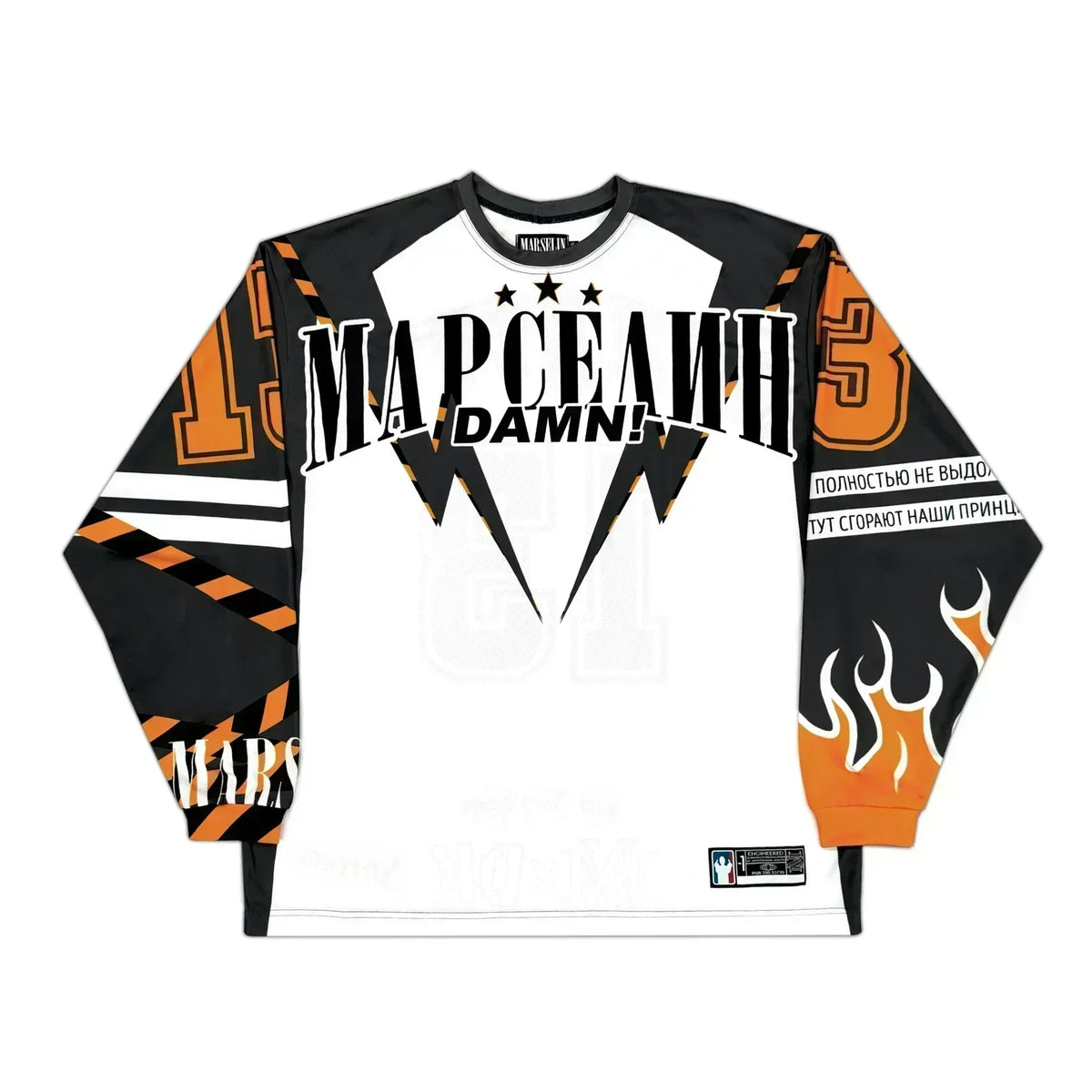 Y2K American марселин Jersey Long Sleeved T Shirt Street Wear Casual Baseball Jacket Harajuku Retro Loose Sports Shirt